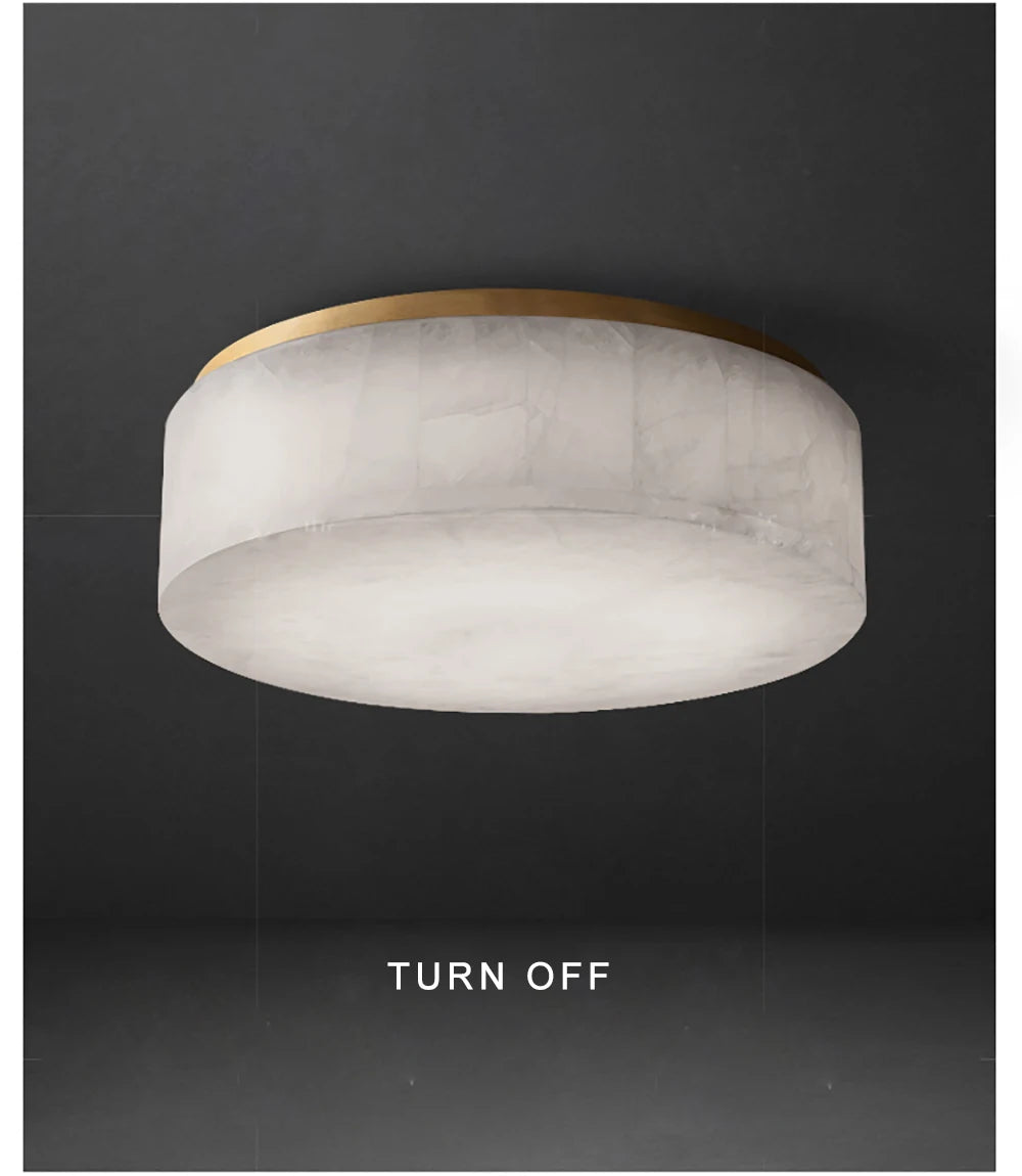 Aurore | Alabaster & Copper Round Ceiling Lamp