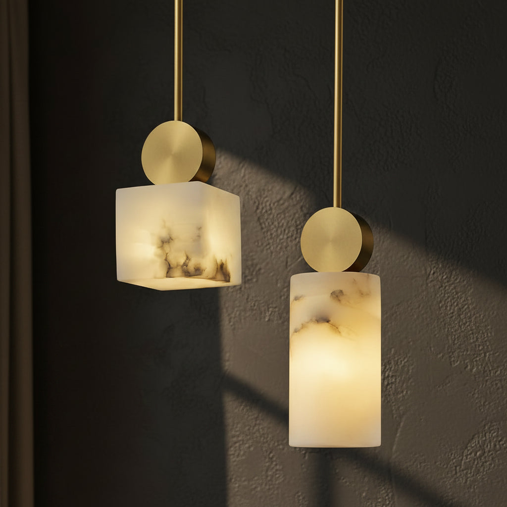 Artemis | Alabaster & Copper Pendant Light