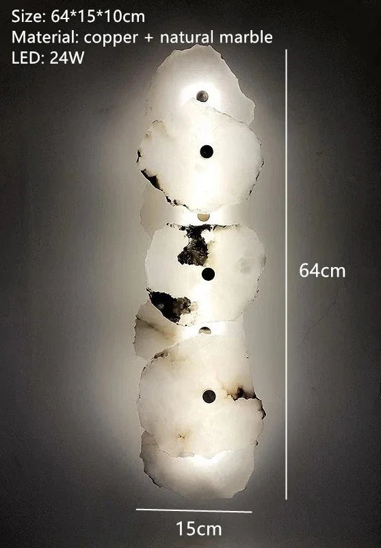 Athena | Natural Marble Multi-Stone Wall Sconce