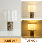 Ione | Marble & Fabric Table Lamp