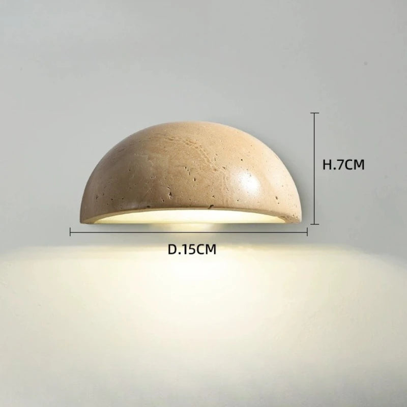 Medialuna | Semi-Circle Travertine Bedside Wall Lamp