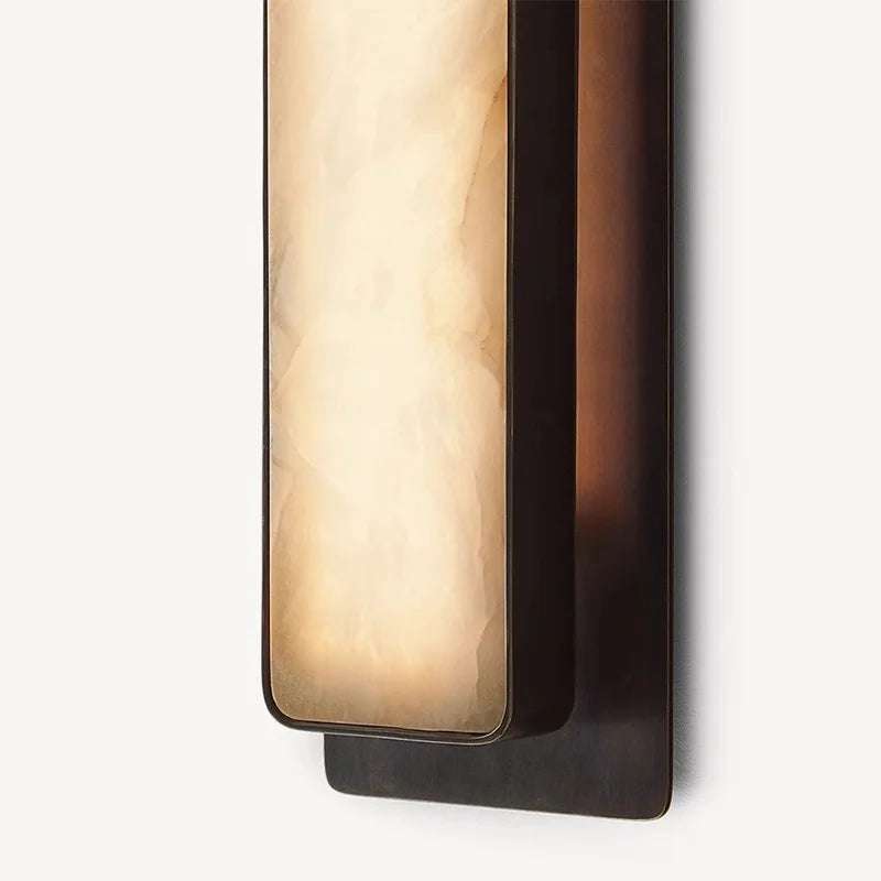 Melina | Tall Marble and Copper Wall Light