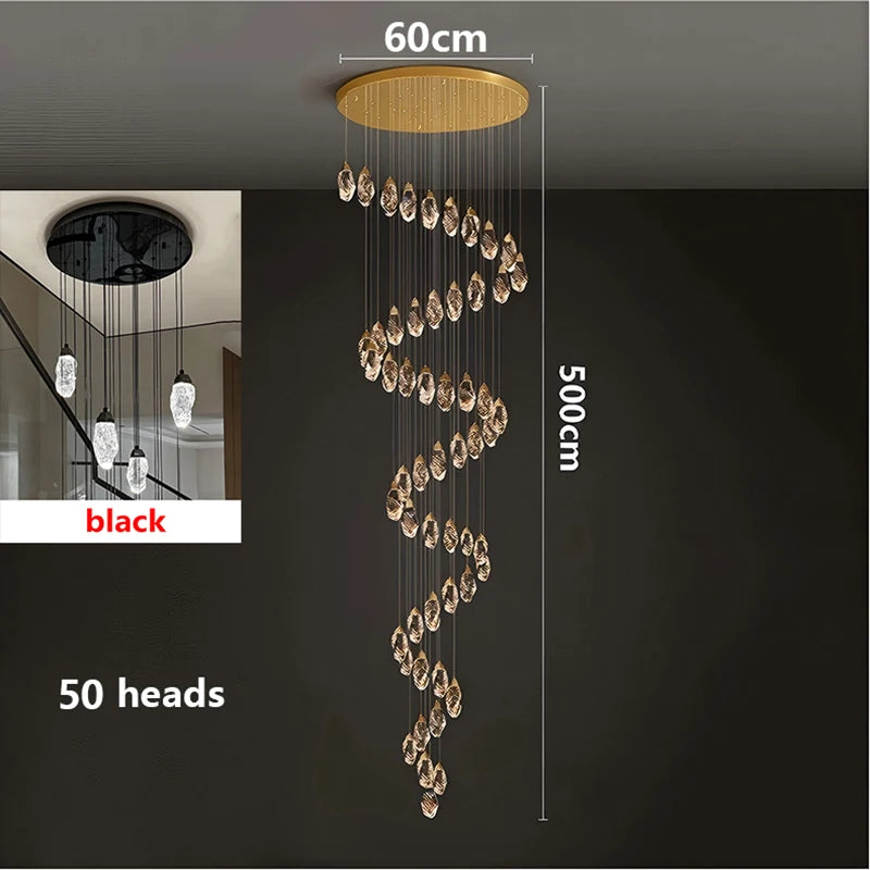Modern home decoration crystal chandelier, stair Pendant lamp, living room Pendant lights, interior lighting