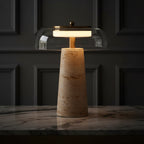 Beatriz | Travertine Mushroom Table Lamp