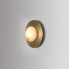 Renata | Marble and Brass Round Wall Sconce