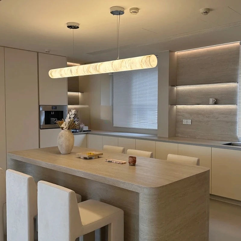 Tullia | Marble and Bronze Linear Chandelier