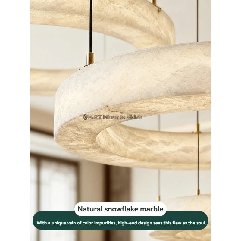 Phoebe | Alabaster Round Chandelier
