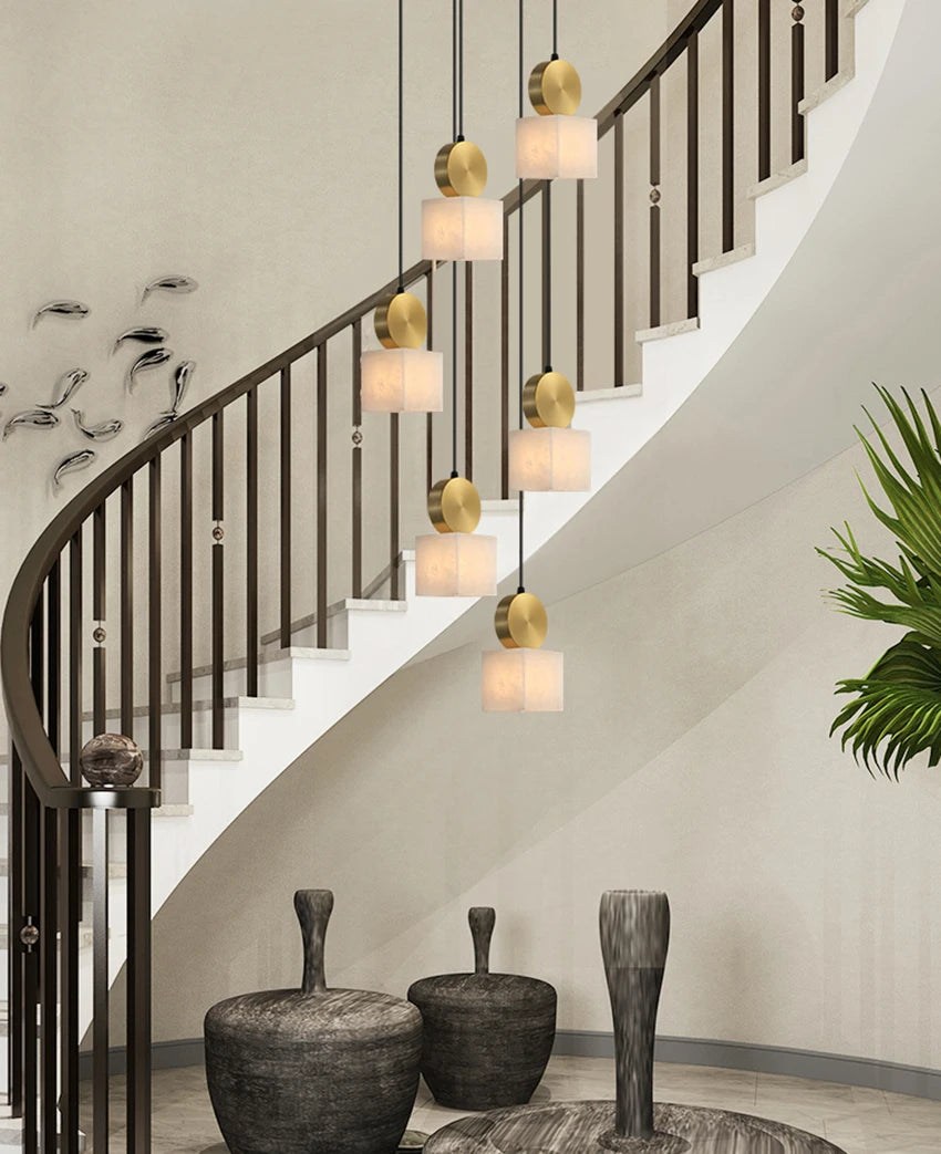 Artemis | Alabaster & Copper Pendant Light
