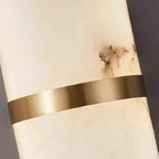 Post-Modern Oval Copper & Natural Marble Wall Lamp Sconce