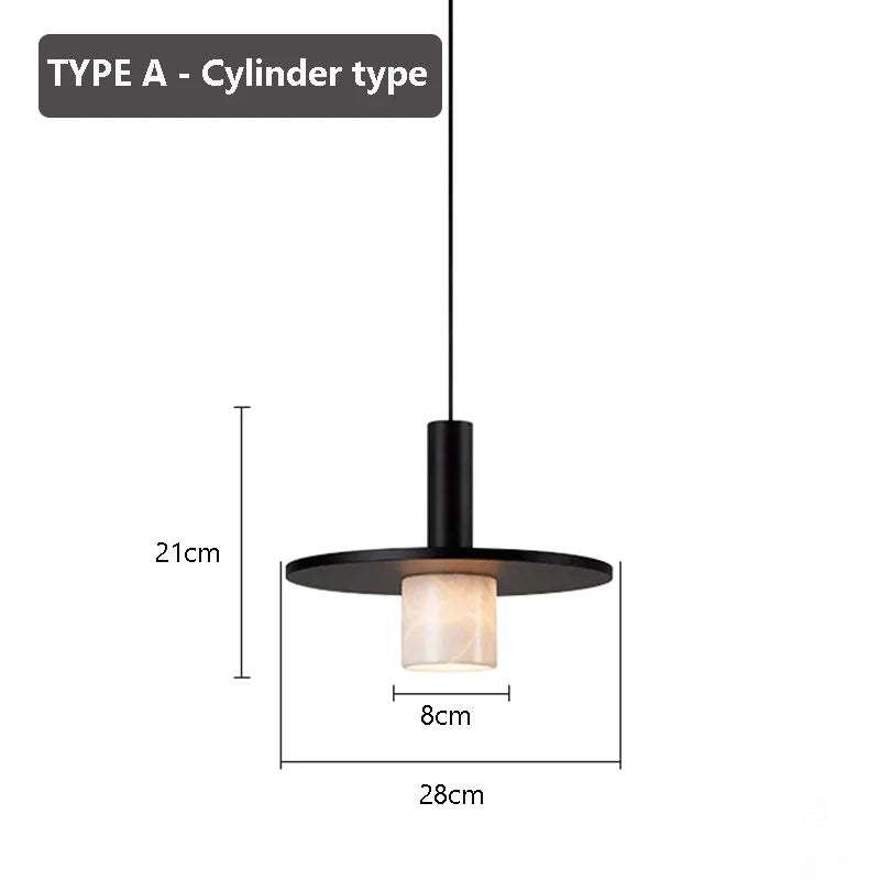 Marble Effect Pendant Chandelier – Modern Compact Ceiling Light for Living Room, Hallway, Bedroom & Bar | Simple, Elegant Bedside Lighting