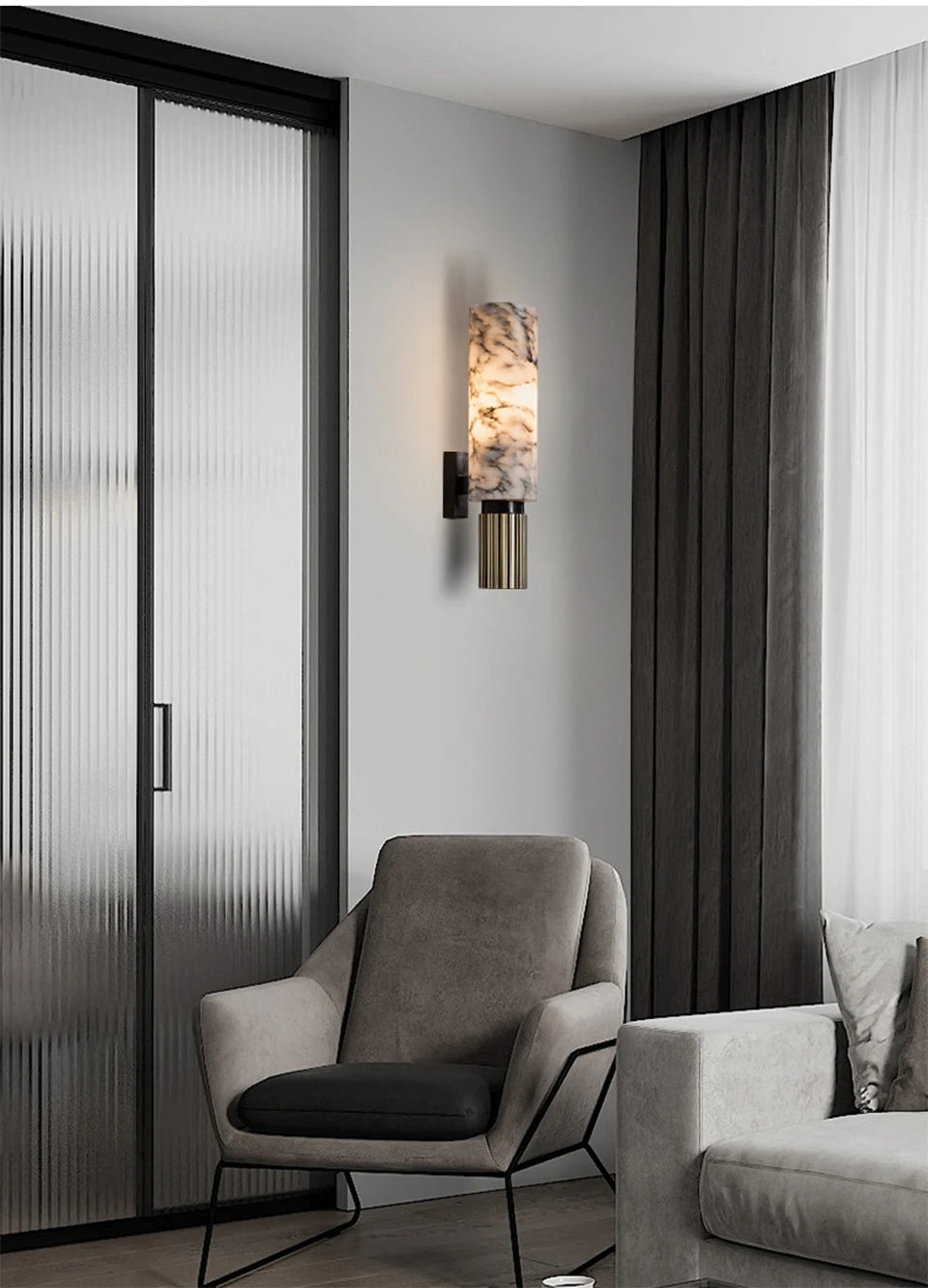 Hera | Natural Marble Bedside Wall Sconce