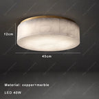 Aurore | Alabaster & Copper Round Ceiling Lamp
