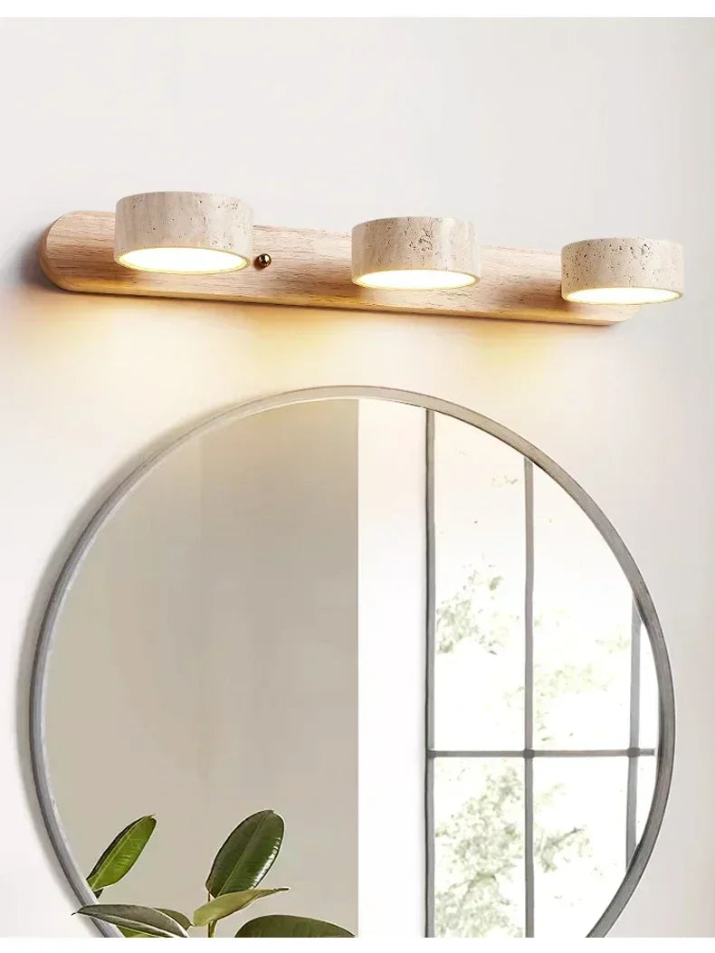 Gemela | Rotatable Travertine Duo Vanity Wall Light