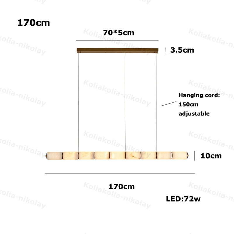 Élise | Linear Alabaster LED Chandelier