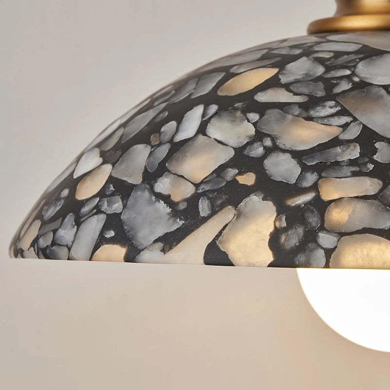 Donatella | Black Spliced Marble Pendant