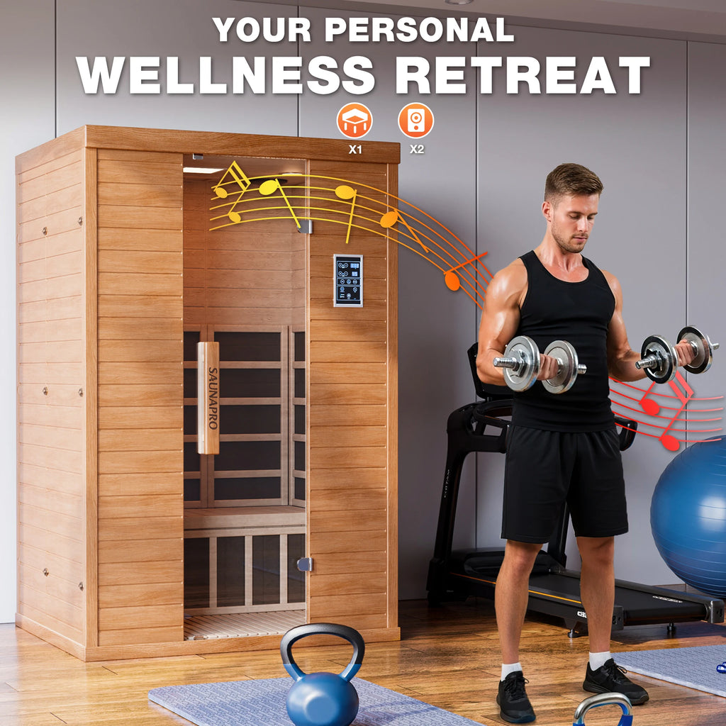 Premium Two-Person Indoor Infrared Sauna for Home Spa