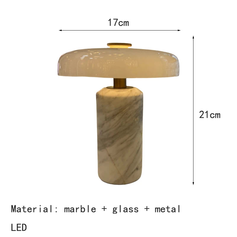 Iris | Marble & Glass Table Lamp