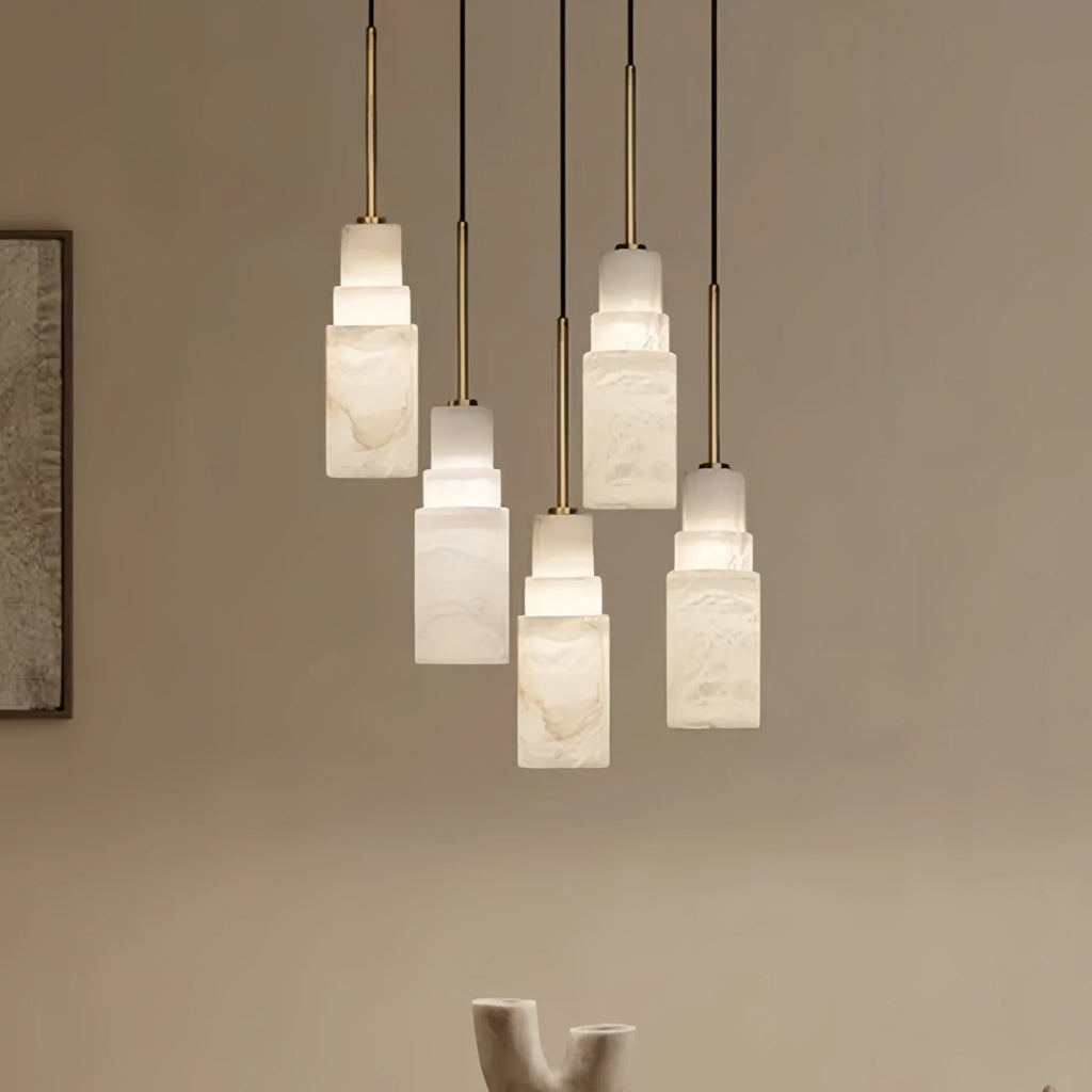 Elettra | Spanish Alabaster Triple-Head Pendant
