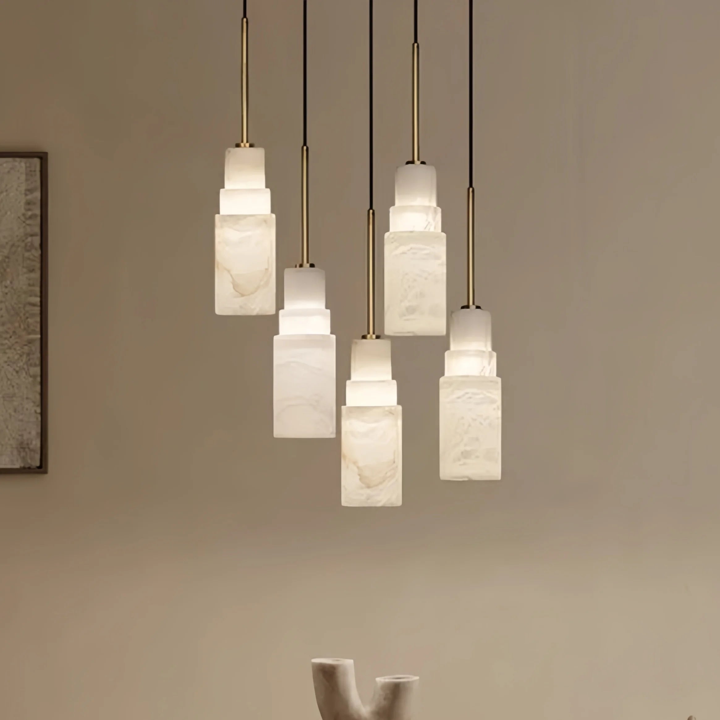 Elettra | Spanish Alabaster Triple-Head Pendant