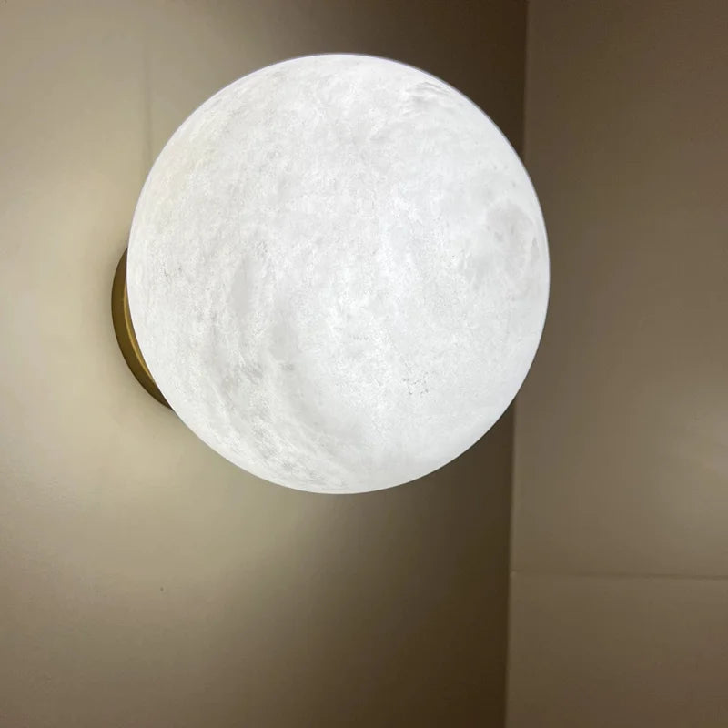 Rhea | Round Natural Marble Wall Lamp