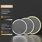 Saoirse | Leather Strap Round LED Bathroom Mirror