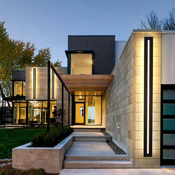 Waterproof LED Long Wall Sconce for Outdoor Garden Lighting - AC85-265V Exterior Luminaire