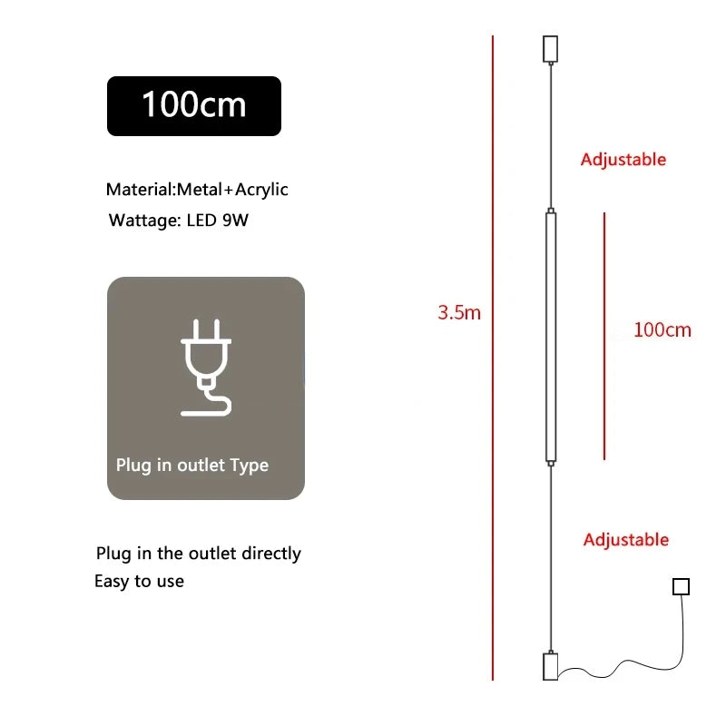 Bragi | Linear Hanging Floor Lamp