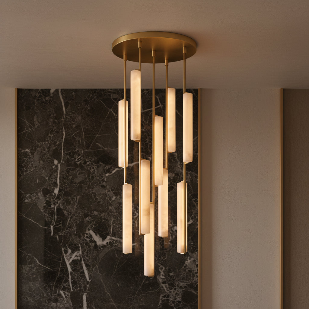 Blanche | Linear Alabaster Pendant Chandelier