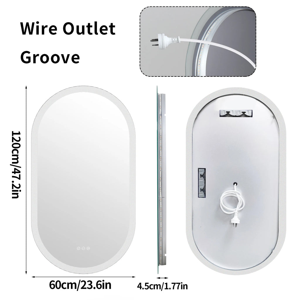 Liv | Frameless Backlit Oval LED Bathroom Mirror