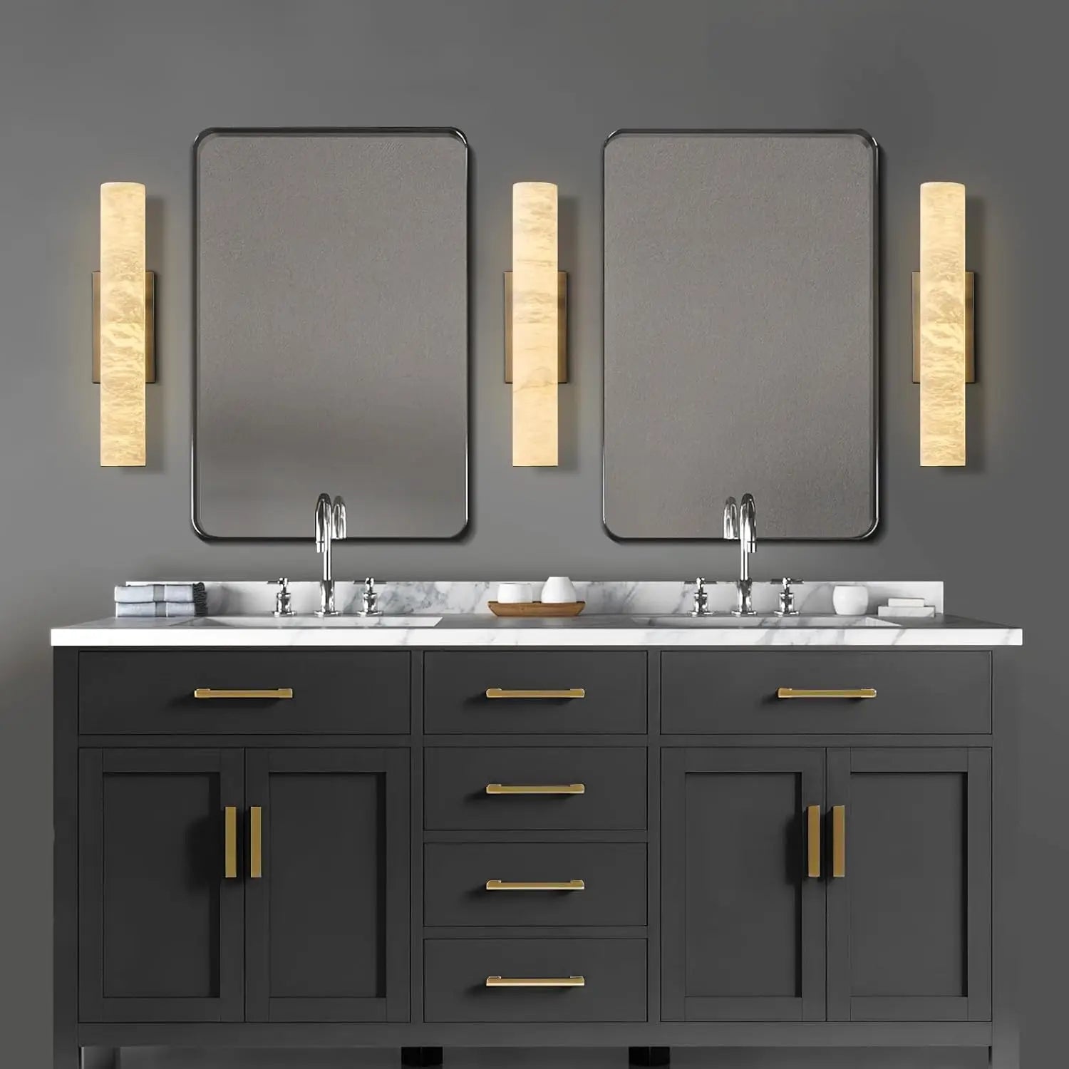 Noir | Cylinder Alabaster Wall Sconce