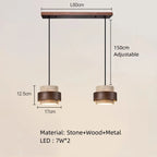 Njord | Wood & Travertine LED Pendant Light