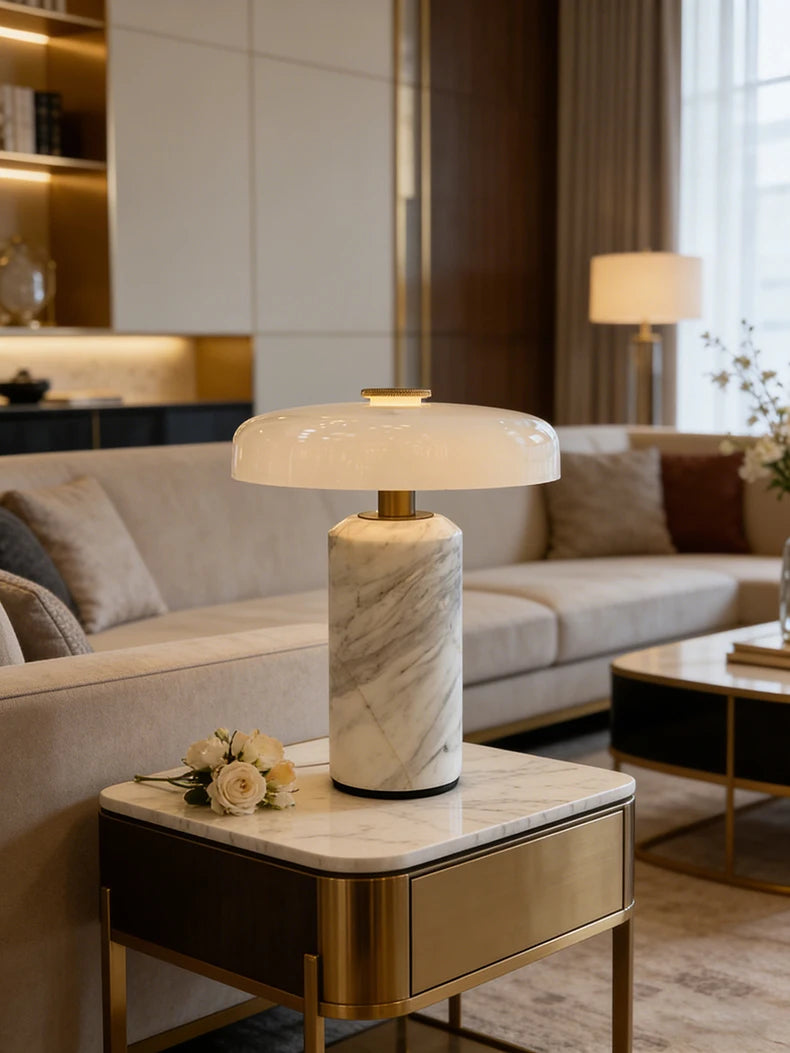 Iris | Marble & Glass Table Lamp