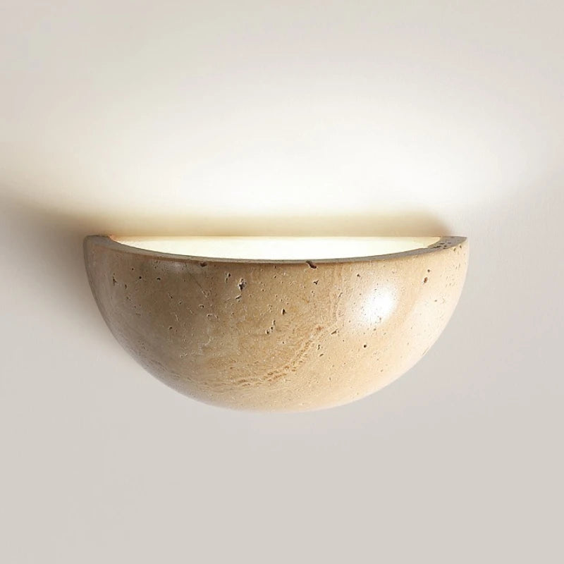 Medialuna | Semi-Circle Travertine Bedside Wall Lamp