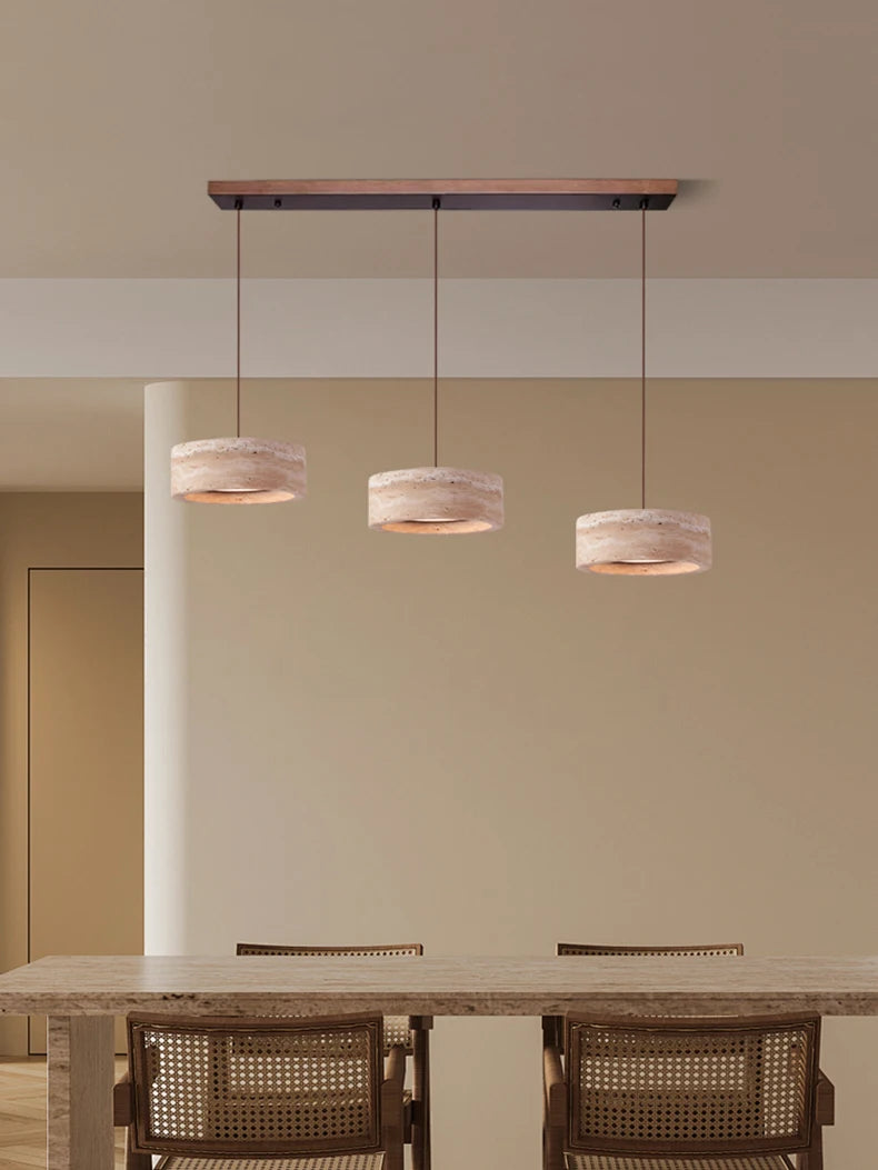 Ámbar | Natural Travertine Pendant Light