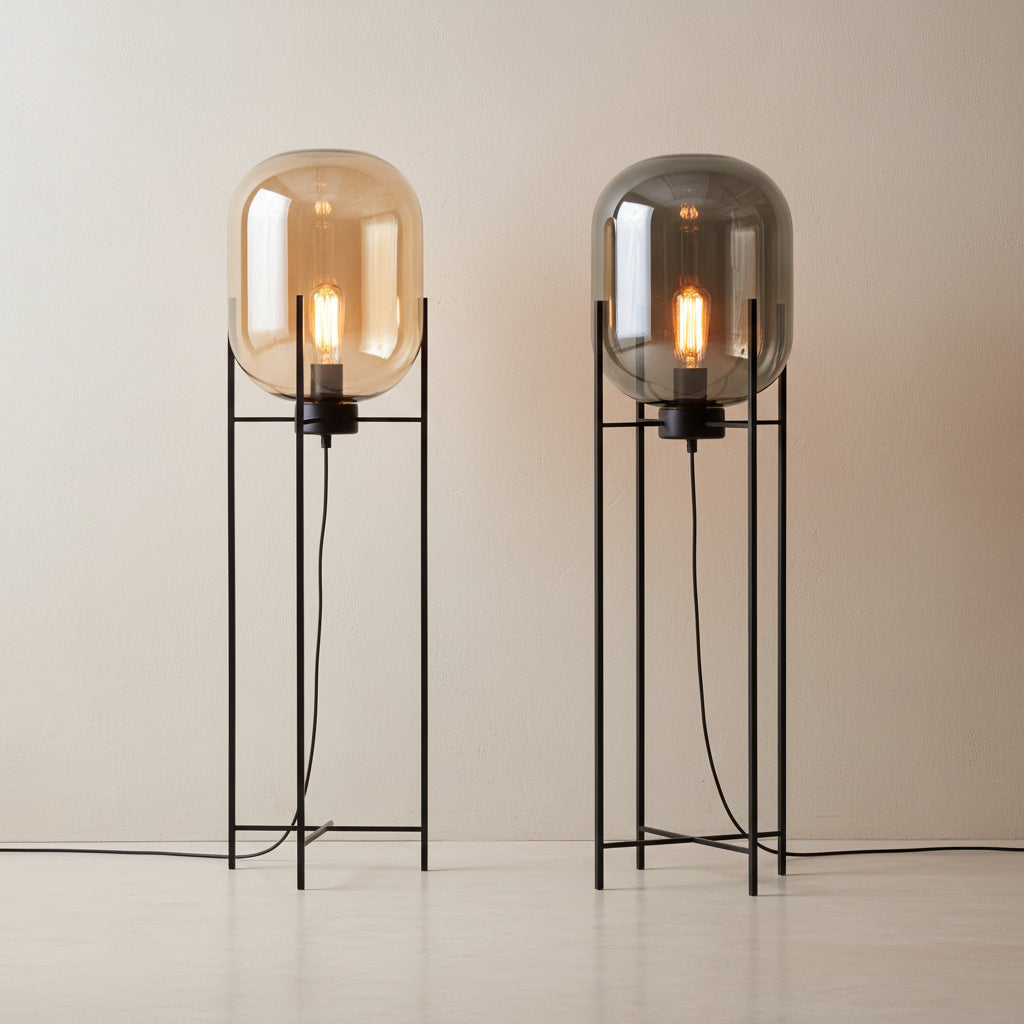 Albina | Amber Glass Floor Lamp
