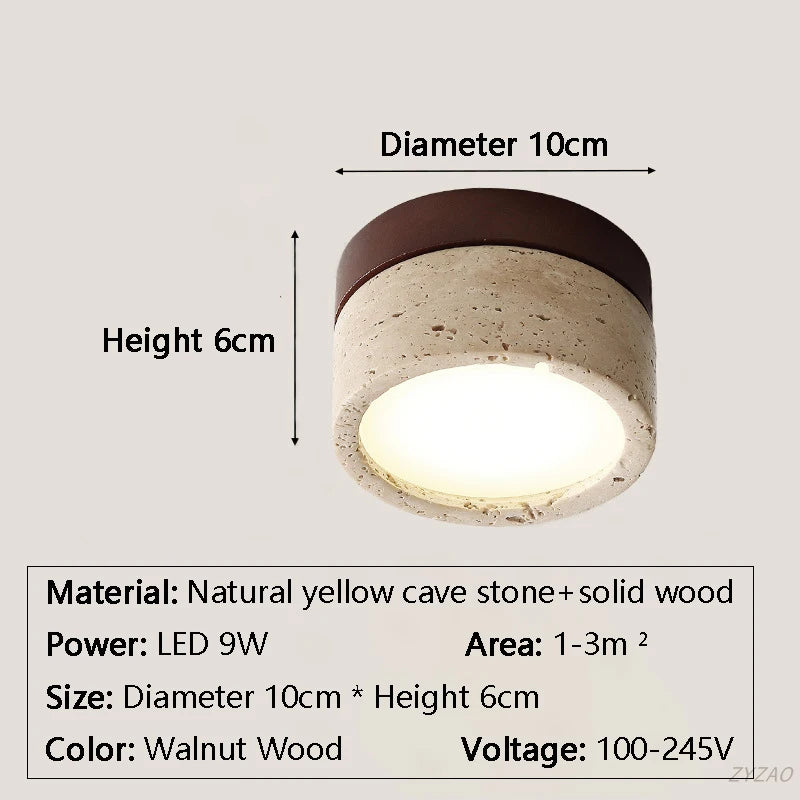 Roca | Travertine LED Ceiling Light