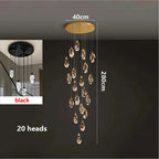 Modern home decoration crystal chandelier, stair Pendant lamp, living room Pendant lights, interior lighting