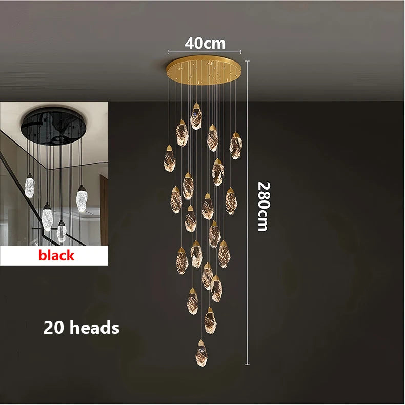 Modern home decoration crystal chandelier, stair Pendant lamp, living room Pendant lights, interior lighting