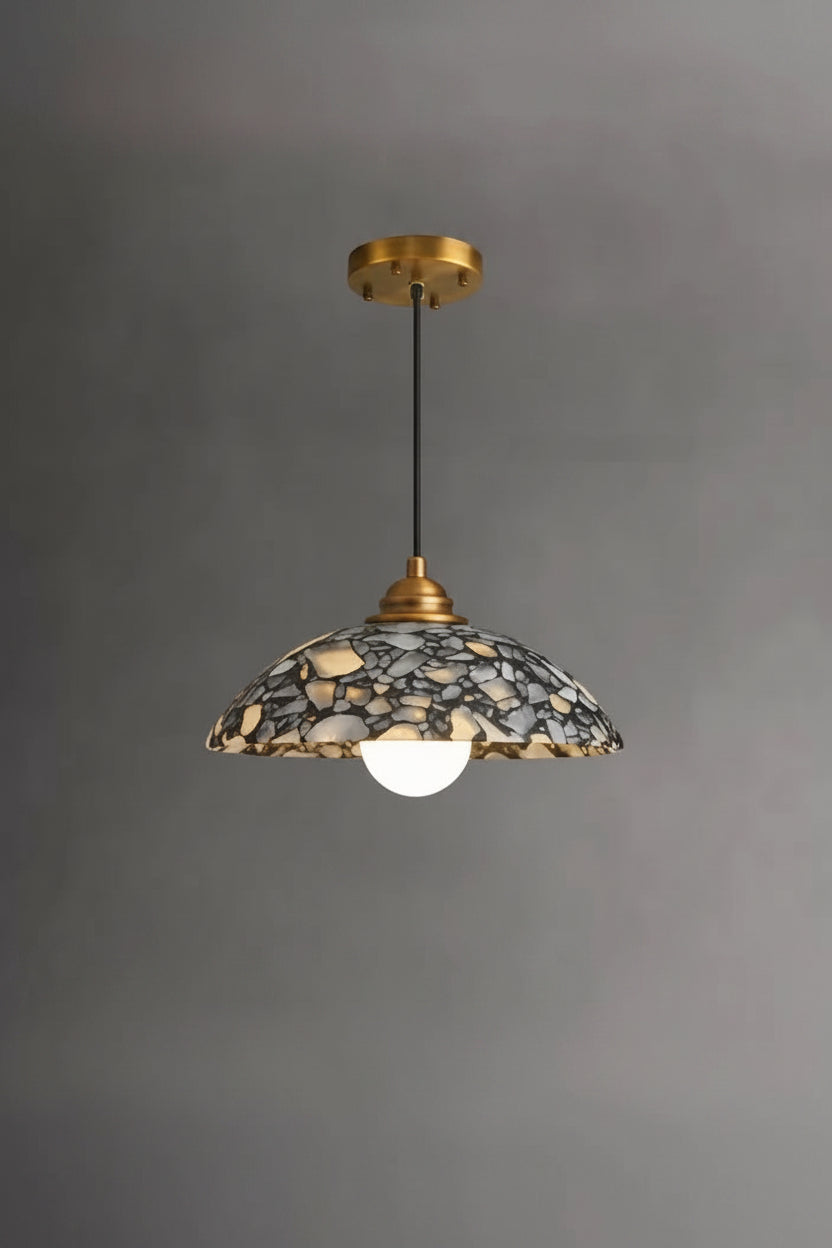 Donatella | Black Spliced Marble Pendant