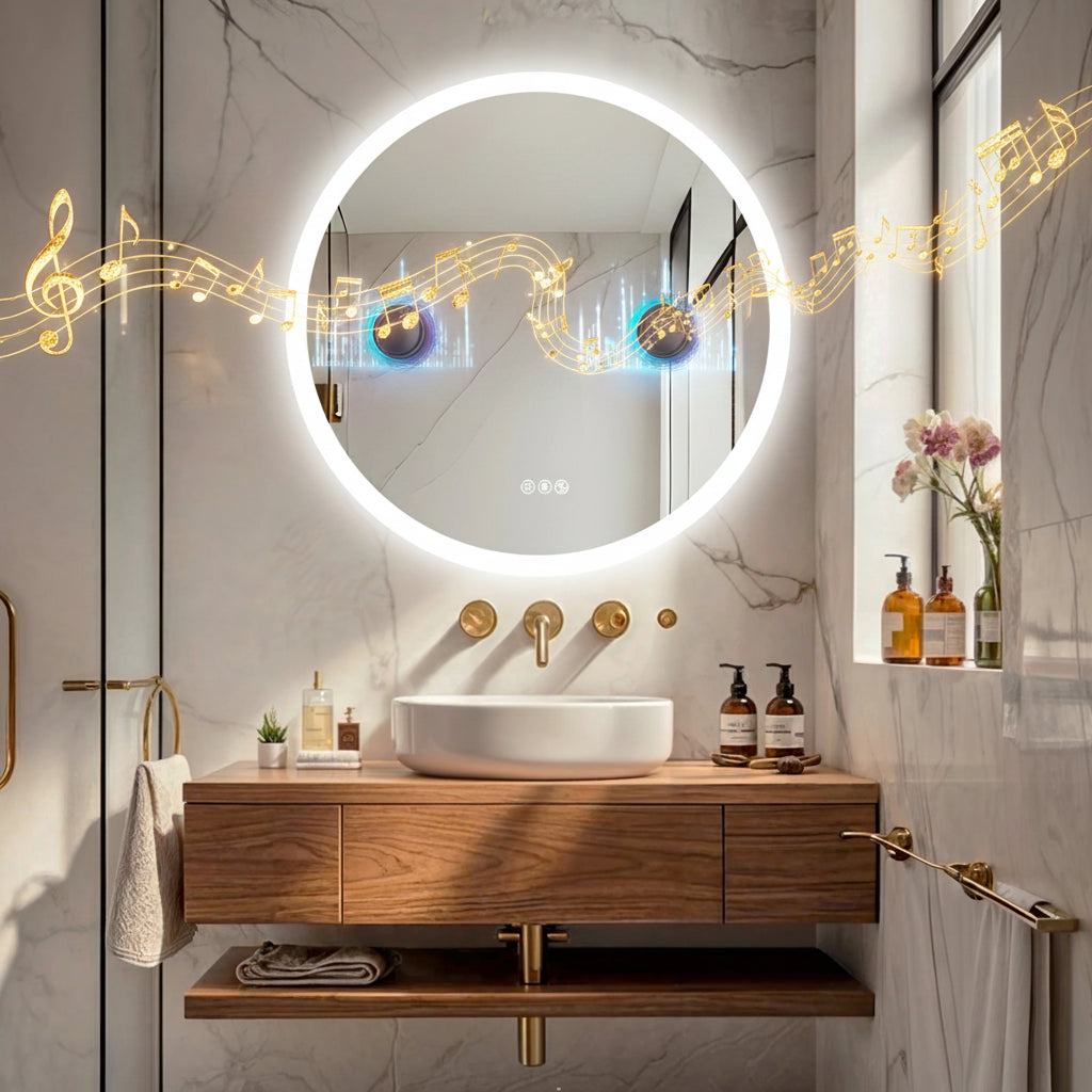 Runa | Smart Bluetooth Round LED Bathroom Mirror