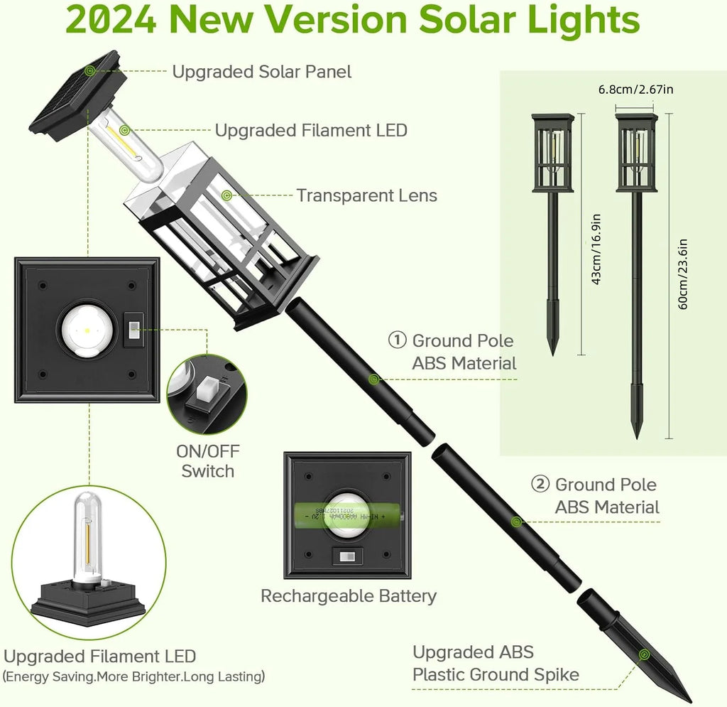 2/6/8-Pack Ultra-Bright Solar Pathway Lights for Patio, Walkway & Sidewalk - Perfect Outdoor Gift