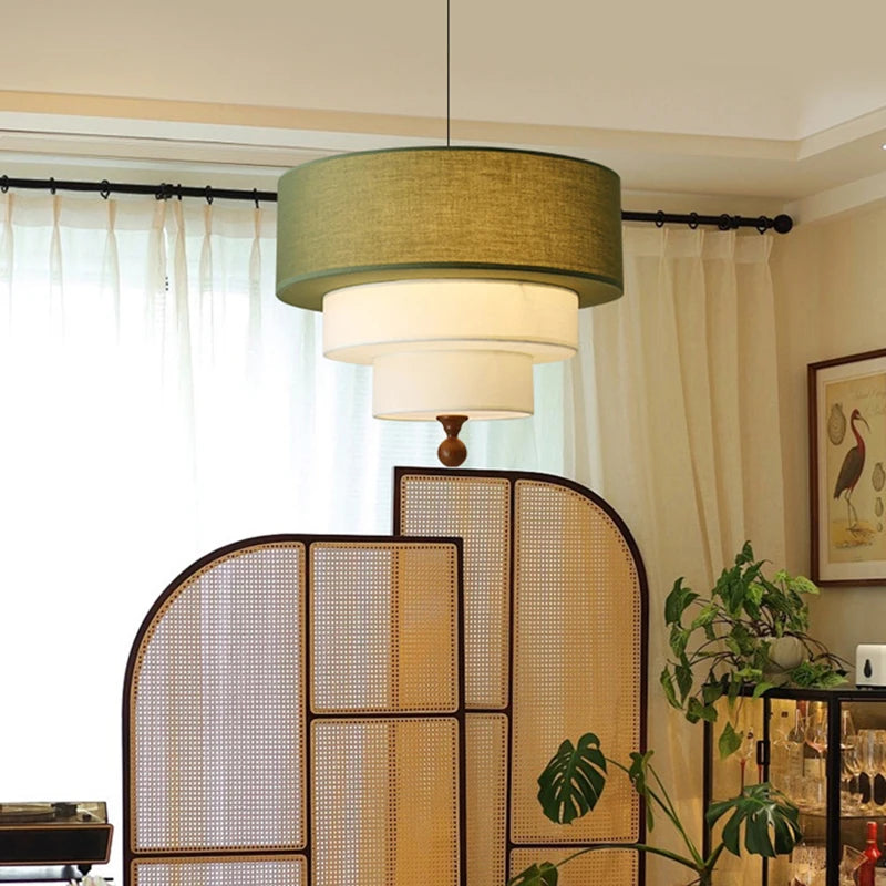 Marcia | Fabric and Wood Chandelier