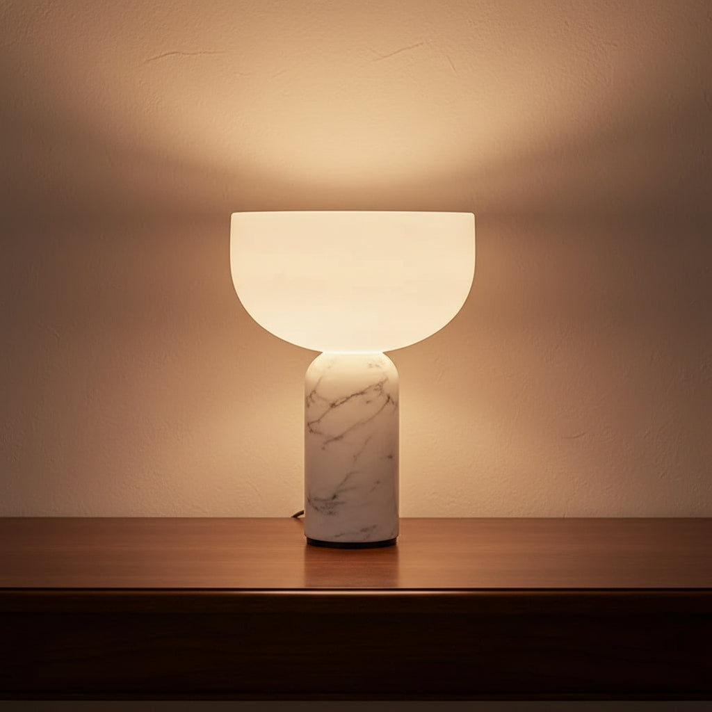 Mikkel | Marble Table Lamp — USB-Charging Touch Switch LED Bedside Light