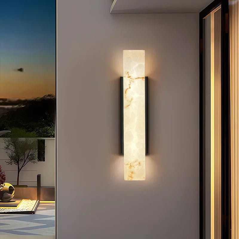 Cian | Marble-Effect Outdoor Wall Light
