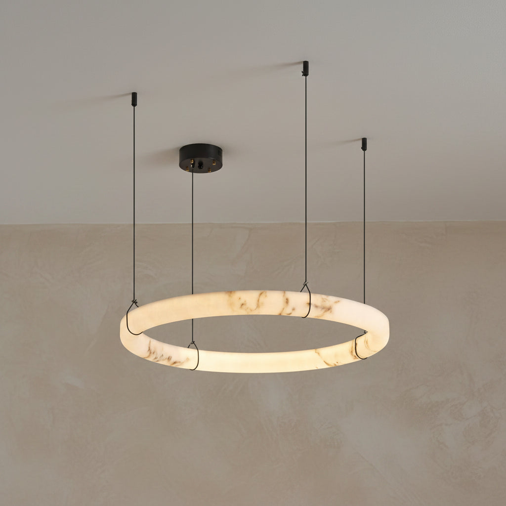 Nerina | Marble Effect Ring Chandelier