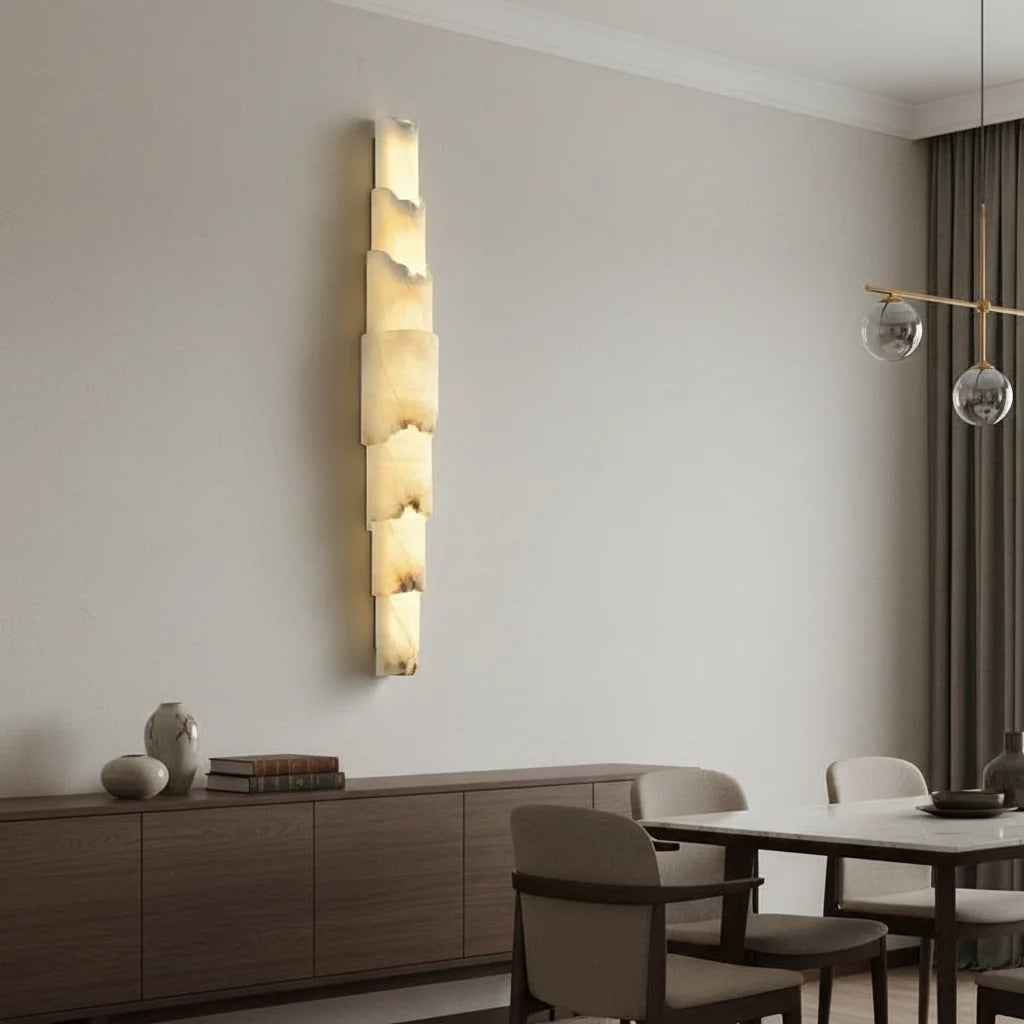 Alessia | Minimalist Alabaster Wall Sconce