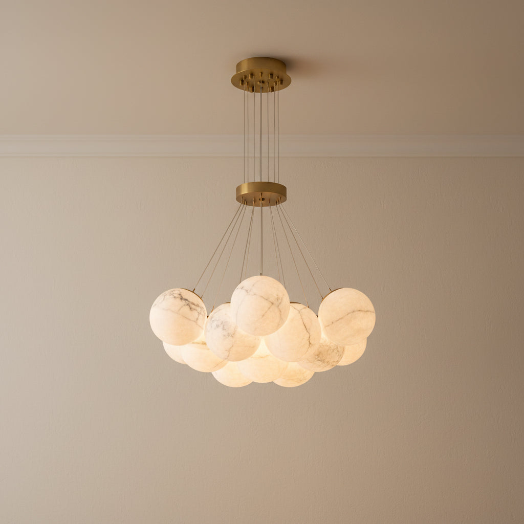 Bianca | Spherical Marble Chandelier