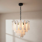 Bibiana | Round Alabaster and Brass Chandelier