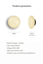 Selene | Round Marble & Copper Wall Lamp