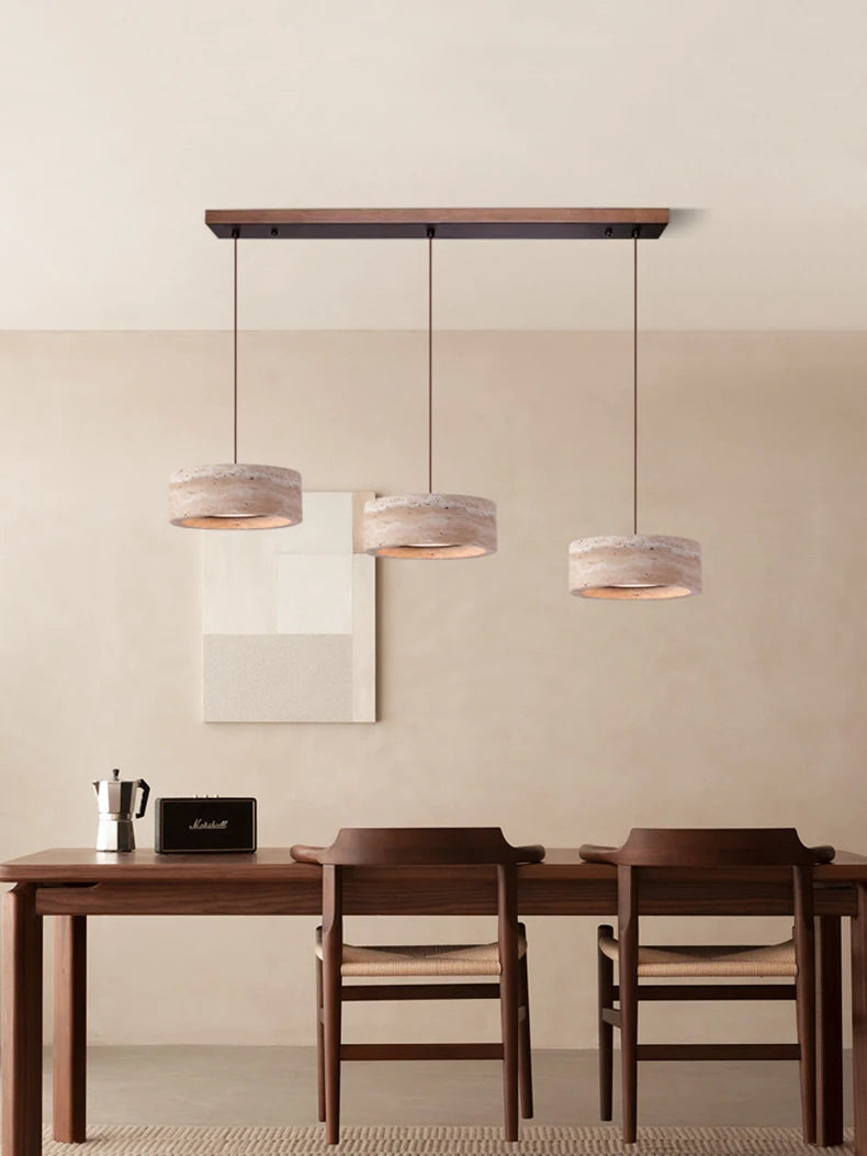 Ámbar | Natural Travertine Pendant Light